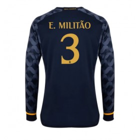 Real Madrid Eder Militao #3 Borta Kläder 2023-24 Långärmad